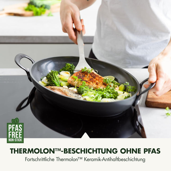 GreenPan Craft Hartanodisierte gesunde keramische Antihaft-Fischpfanne, 40 cm x 25 cm, PFAS-frei, in