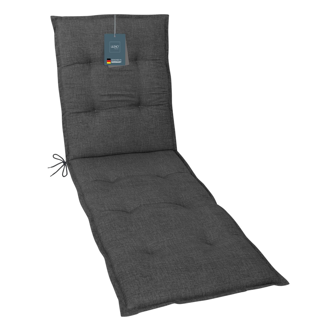 LILENO HOME Sonnenliege Auflage als [1er Set - Rollliege] in Anthrazit - Gartenliegen Auflage perfek