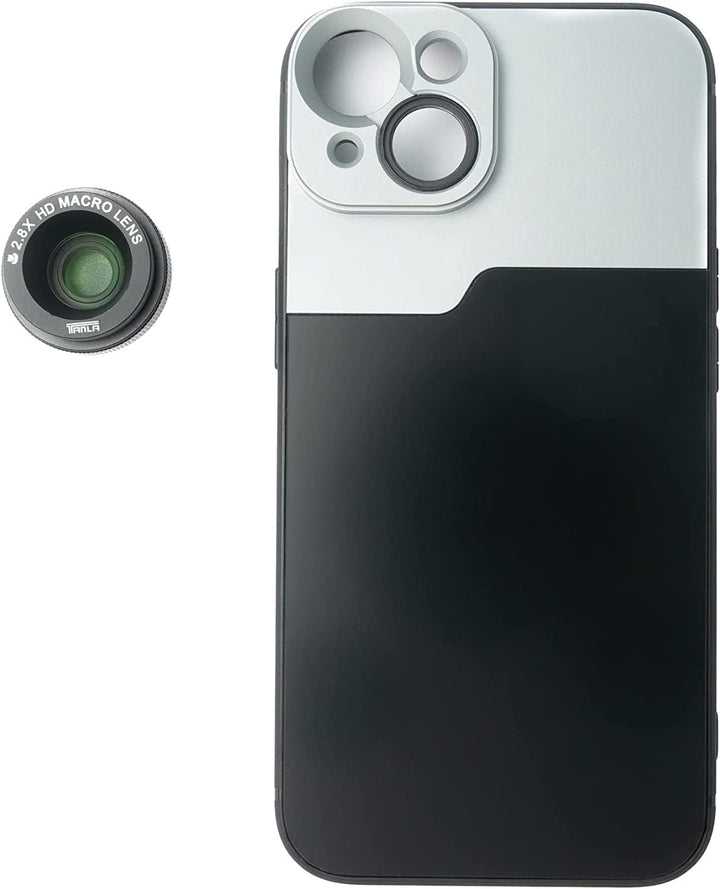 SYSTEM-S Makro Linse 2.8X HD Filter mit Hülle in Schwarz für iPhone 14 Plus