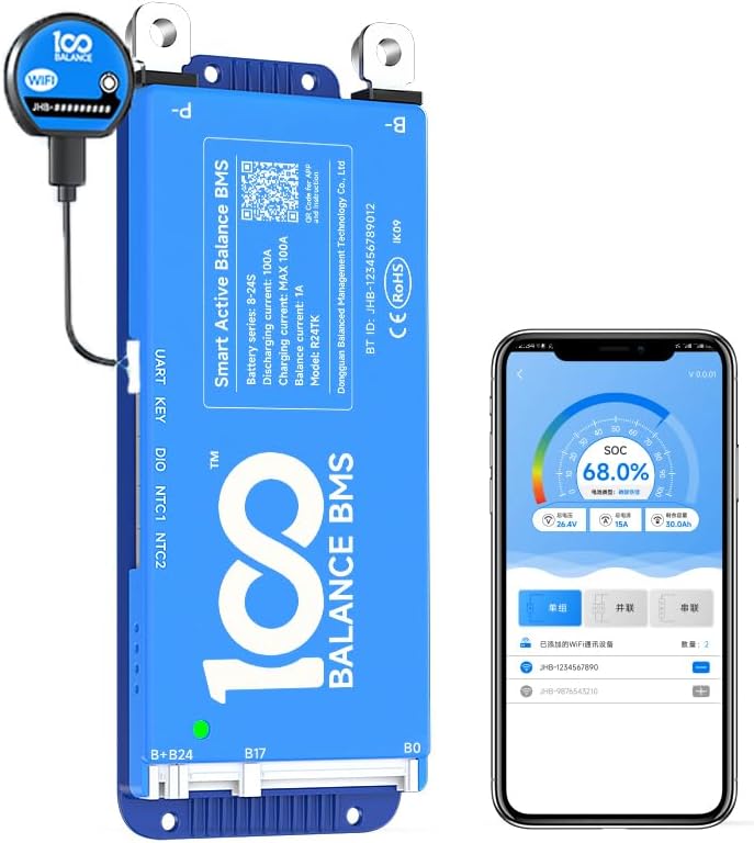 100BALANCE Smart Active Balancing Protection Board Eingebautes Bluetooth Externes WiFi-Modul Lade- u
