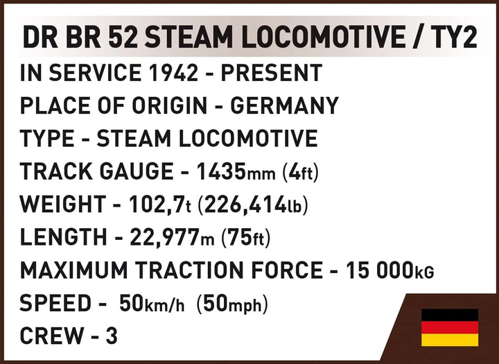 Klocki Lokomotywa parowa DR BR 52/TY2
