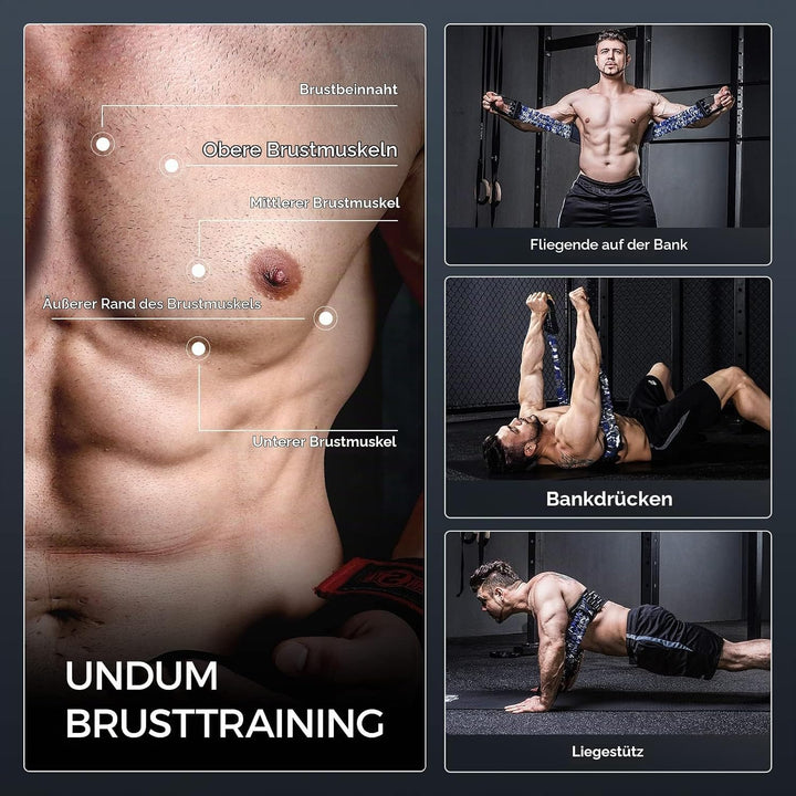 INNSTAR Tragbares Bankdrücken Widerstandsbänder, Verstellbare Bench Press Bands mit 91cm Fitness Sta