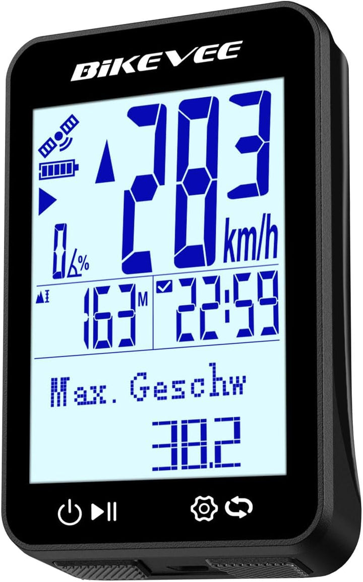 GPS Fahrradcomputer Kabellos Bluetooth 12 Sprachen App