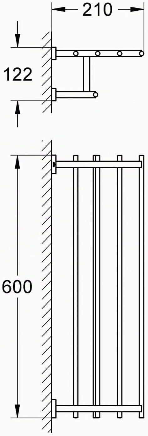 GROHE Essentials Cube - Multi-Badetuchhalter (Material: Metall, 600mm, verdeckte Befestigung), chrom
