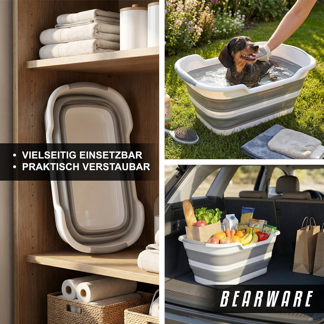 Bearware - Wäschekorb faltbar - 26 Liter - zusammenklappbarer Aufbewahrungskorb - Wanne Aufbewahrung
