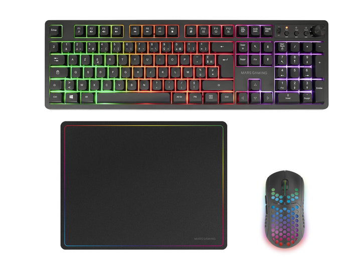 Mars Gaming MCPWX, Französisch, Kabelloses Gaming-Combo, DualPro Link 2.4GPRO-Technologie, Vollforma
