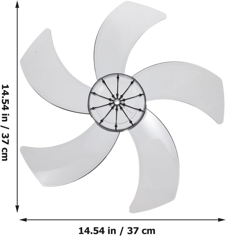 Angoily Lüfterflügel 16 Zoll Lüfterflügel Haushaltsventilatorflügel Kunststoff Fünf Blätter Mit Mutt