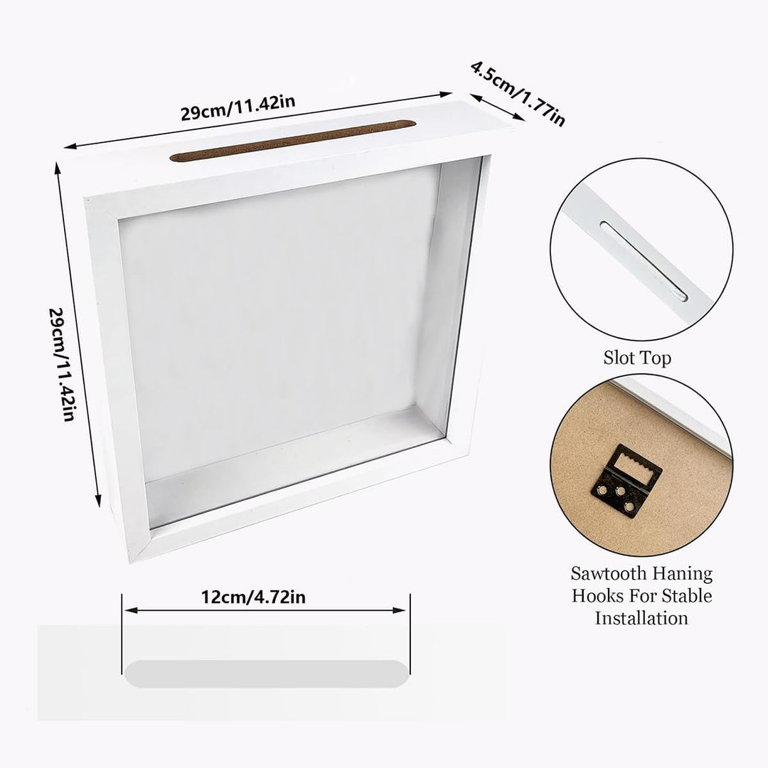 Reise Abenteuer Archivbox für Erinnerungen, 29*29cm Reise Konzert Ticket Schattenbox mit Schlitz, Re