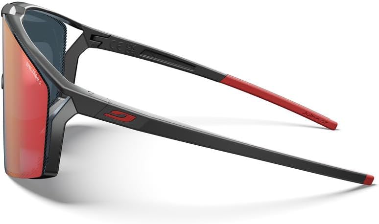 Julbo Unisex Edge Sunglasses Einheitsgrösse Matt Schwarz / Rot, Einheitsgrösse Matt Schwarz / Rot
