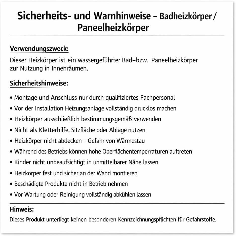 Heizkörper Badheizkörper Handtuchwärmer mit Mittelanschluss 50 mm weiss (1424 x 600 mm) (717 Watt na