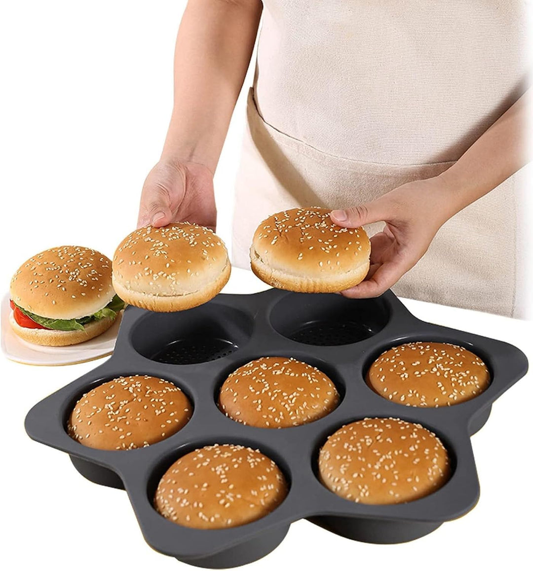 Brötchen Backform Silikonmaterial in Lebensmittelqualität, Mini Burger Brötchen Exquisite Handwerksk