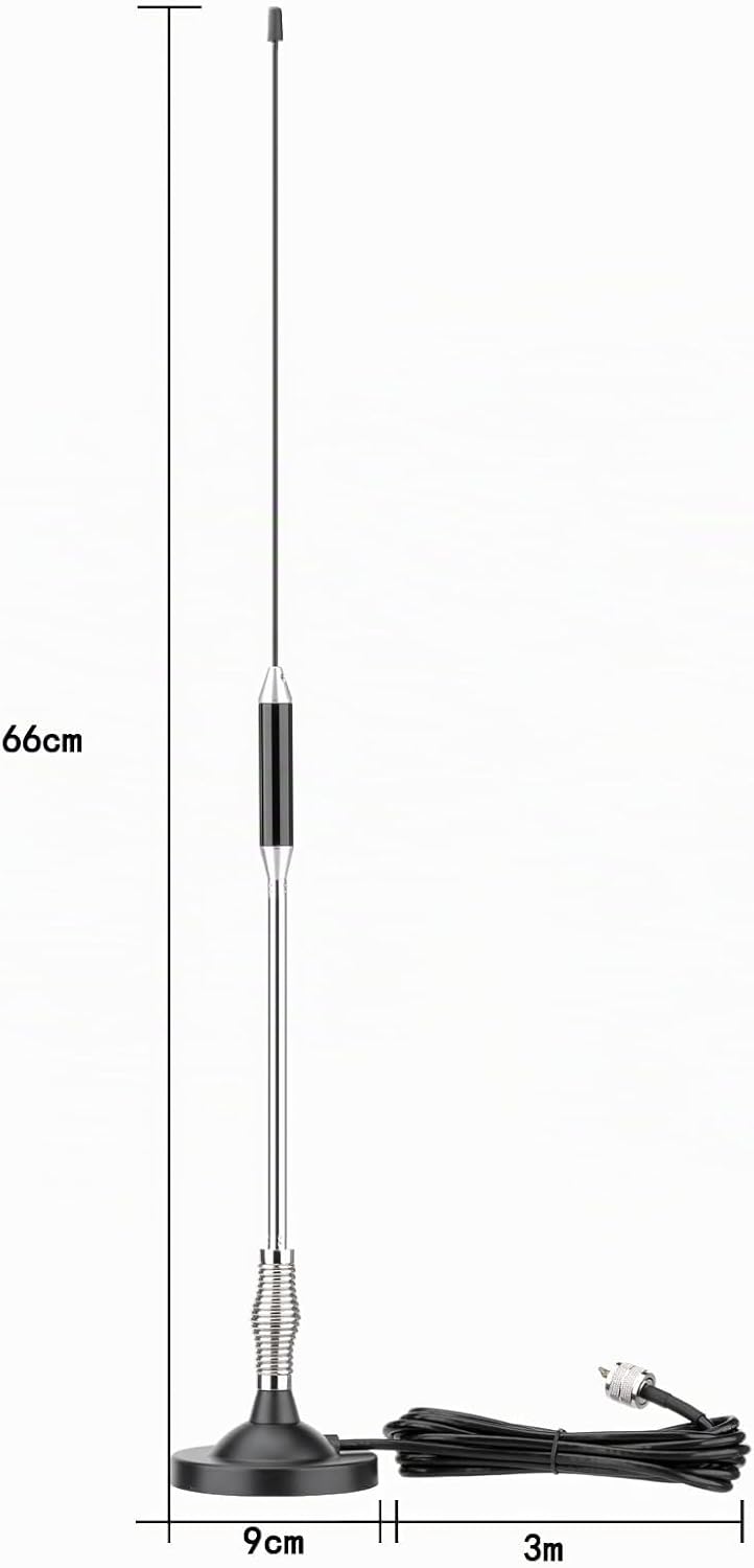 Bingfu 27 MHz CB Funkantenne 66 cm, PL259 3m RG58 Kabel, mit BNC Adapter