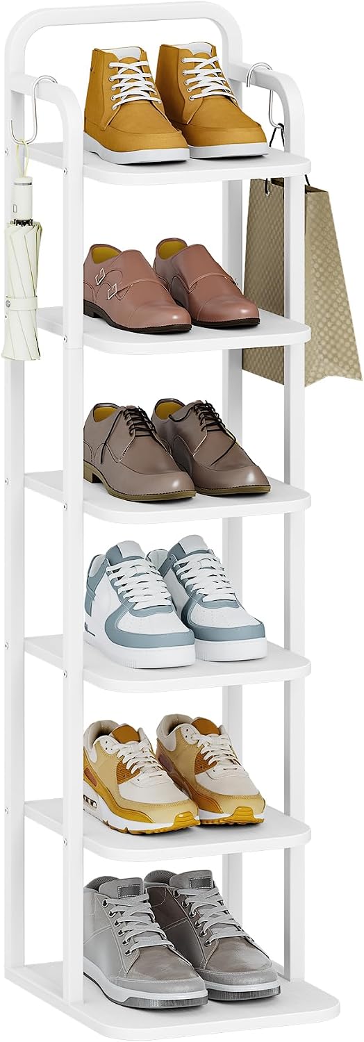 Hzuaneri Vertikales Schuhregal, 6-Stöckige Schuhregale, Schuhturm für Kleine Räume, Freistehend, Ver
