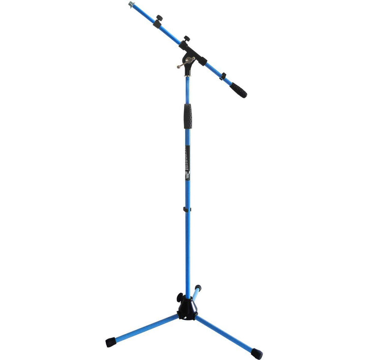 keepdrum MS106 Mikrofonständer Mikrofonstativ mit Galgen u. Metall-Sockel + Tragetasche SB-03 (Blau)