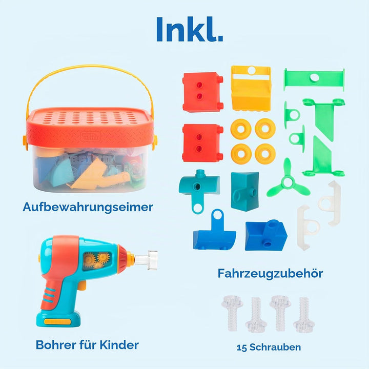 Learning Resources Design &amp; Drill Baueimer, Mint-Spielzeug, 41-teilig, mit elektrischem Spielzeugboh
