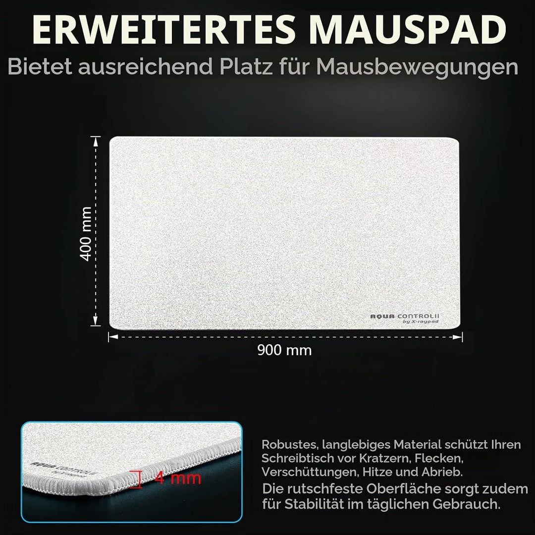 X-Raypad Aqua Control 2 AC2 Solid Gaming-Mauspad, Ultra-Hochpräzisions-Mauspad mit Perfekter Geschwi