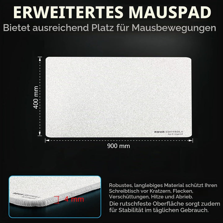X-Raypad Aqua Control 2 AC2 Solid Gaming-Mauspad, Ultra-Hochpräzisions-Mauspad mit Perfekter Geschwi