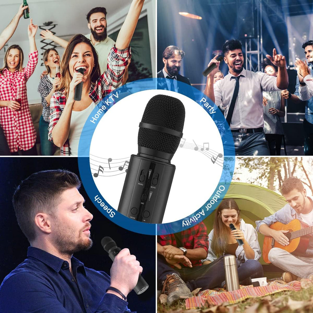 Karaoke Drahtloses Mikrofon Tragbares Handheld-Bluetooth-Lautsprechermikrofon, Drahtlose Mikrofone K