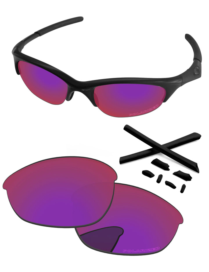 PapaViva Ersatzgläser und Gummi-Sets für Oakley Half Jacket Midnight Sun - Polarized, Midnight Sun -