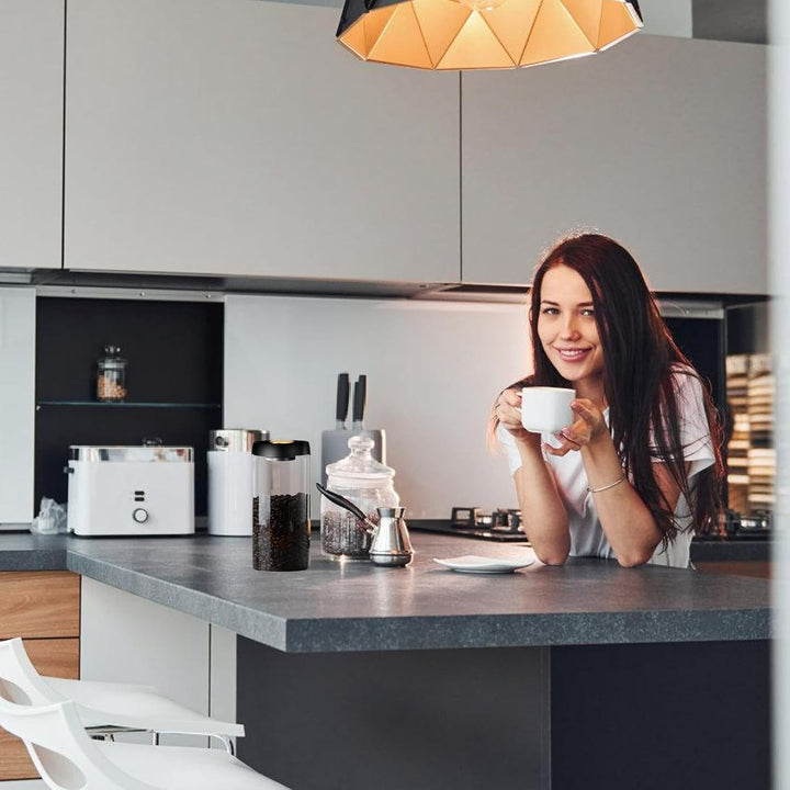1800ml Luftdichte Kaffeedose: Vorratsdose für Kaffee, Vorratsgläser mit Vakuumdeckel, Vakuum Kaffee