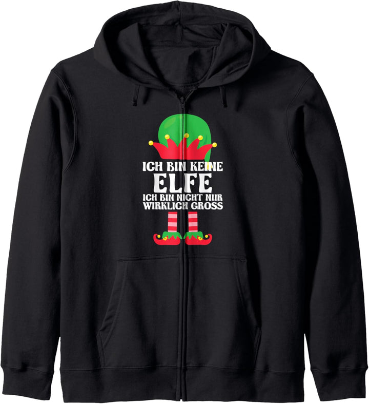 Ich bin keine Elfe Weihnachten Elfe Kapuzenjacke