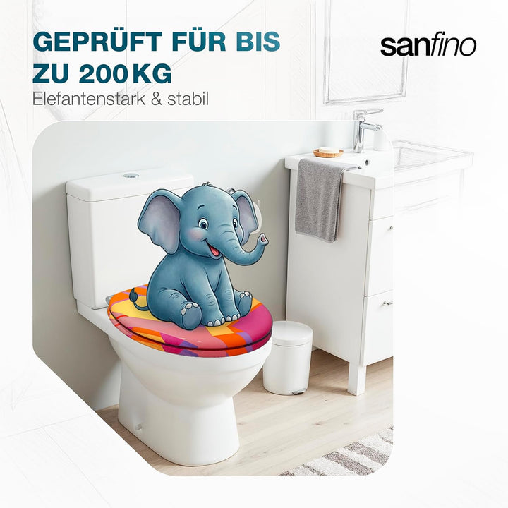 Premium WC Sitz mit Absenkautomatik – hochwertige Toilettendeckel aus Holz, viele bunte Motive, hohe
