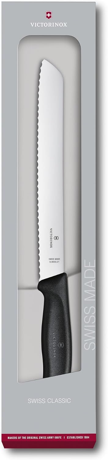 Victorinox, Swiss Classic, Profi Brotmesser, Extra Scharfe Klinge, Wellenschliff, 21 cm, Robuster Ku