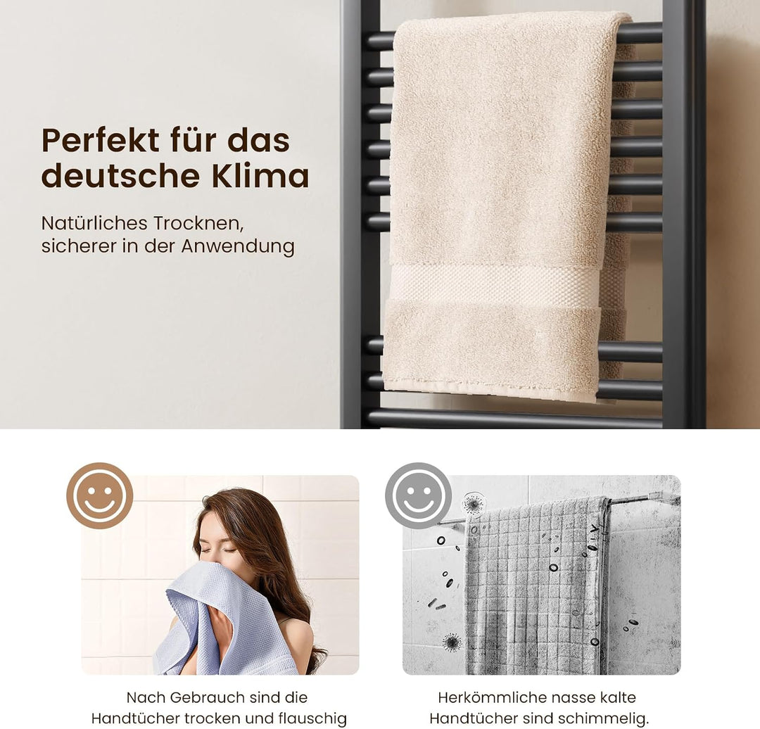 Heilmetz Badheizkörper Anthrazit Handtuchtrockner Heizung 1000 x 400 mm Bad Heizkörper Handtuchheizk