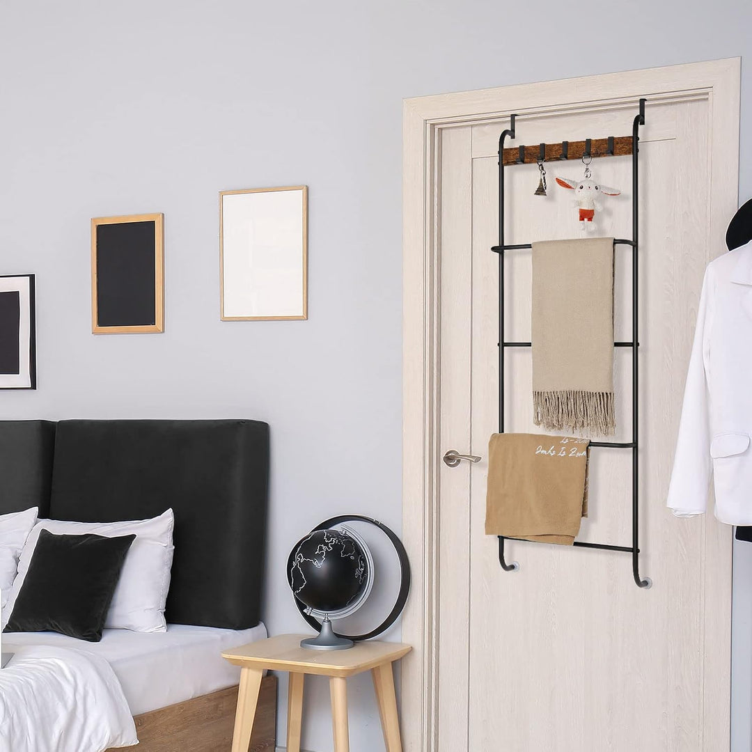 Tür-Handtuchhalter, Türhalter, Organizer, Badezimmer, Türregal für Handtücher (schwarz), Schwarz