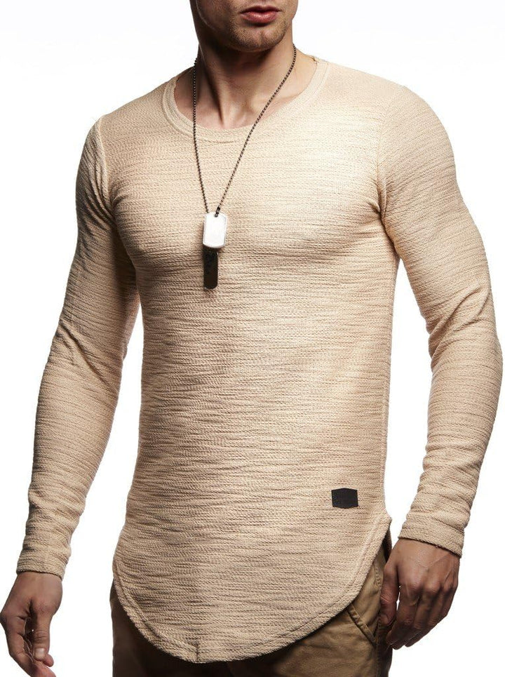 Leif Nelson Herren Pullover Rundhals-Ausschnitt Schwarzer Männer Longsleeve dünner Pulli Sweatshirt
