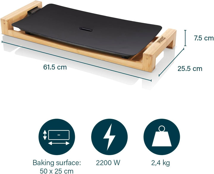 Princess 103026 Table Chef Pure Black - Bambus - 50 x 25 cm
