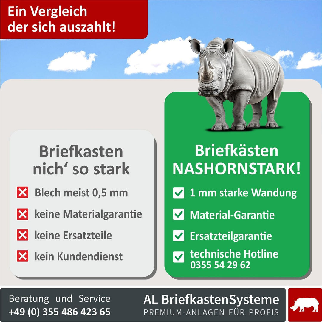 AL Briefkastensysteme Laser-Line Standbriefkasten personalisiert mit Name &amp; Hausnummer in RAL 7016 A