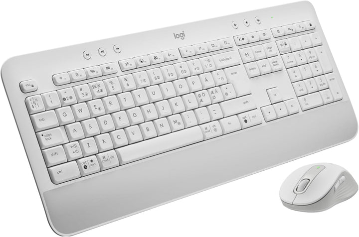 Logitech 920-011038 Tastiera Mouse Incluso Ufficio Bluetooth Qwerty Nordic Bianco (logitech Signatur
