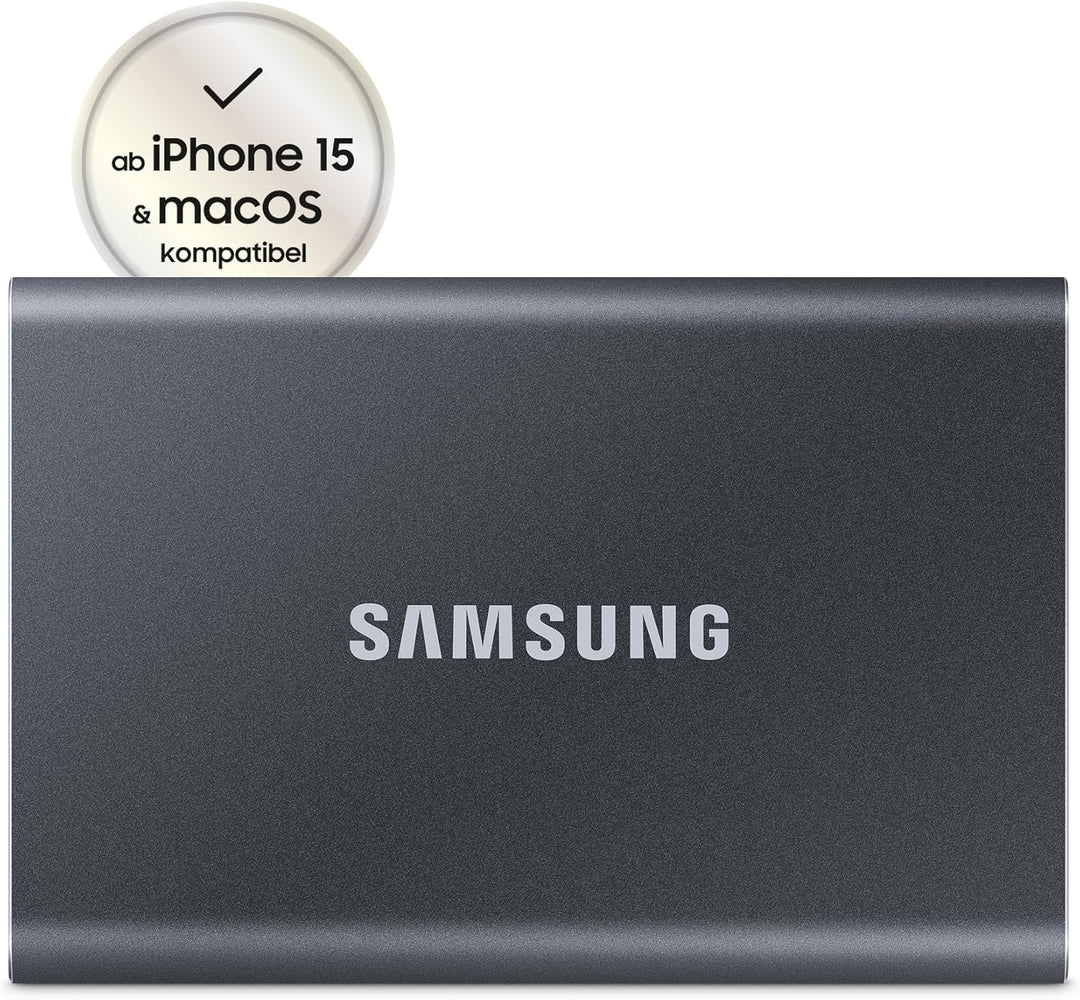 Samsung Portable SSD T7, 1 TB, USB 3.2 Gen.2, 1.050 MB/s Lesen, 1.000 MB/s Schreiben, Externe SSD Fe