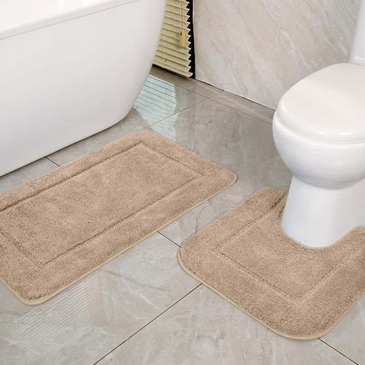 SOANNY Badematte 2er Set, weiche rutschfeste Mikrofaser mit hoher Dichte wasserabsorbierend Badezimm