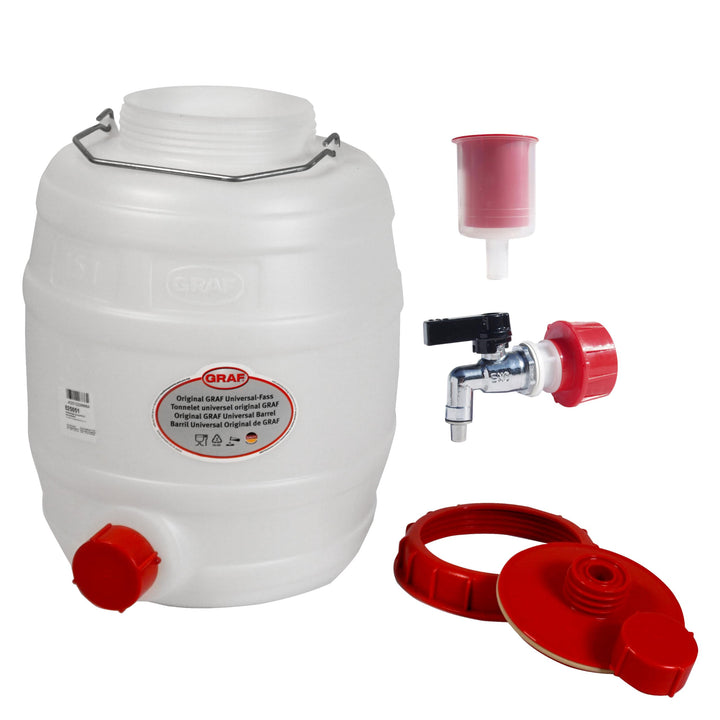 Graf Getränkefässer Saftfässer Kunststoffässer 10-500 Liter (Graf Getränkefass Rund 15 Liter mit Mes
