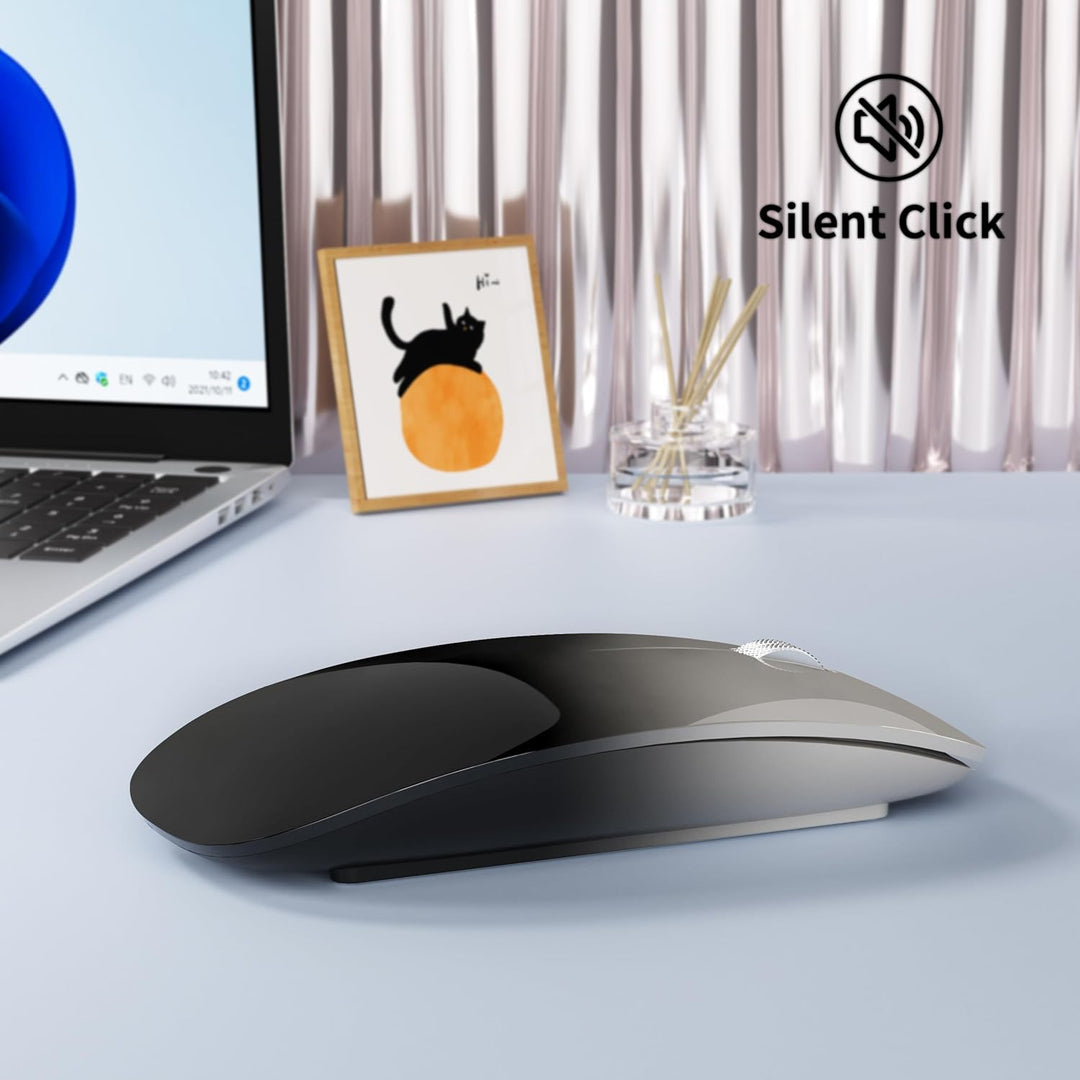 Uiosmuph Bluetooth Maus, Kabellose Maus mit USB-Nano-Empfänger, Tri-Mode (Dual Bluetooth 5.1 + 2.4GH