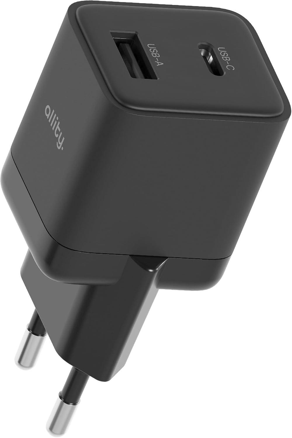 GaN Ladegerät 30W USB-C + USB-A Schnellladegerät | Mini Netzteil mit Power Delivery &amp; Quick Charge |