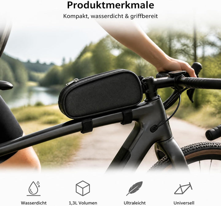 Oberrohrtasche Fahrrad 1,3 L kompakt für E-Bike