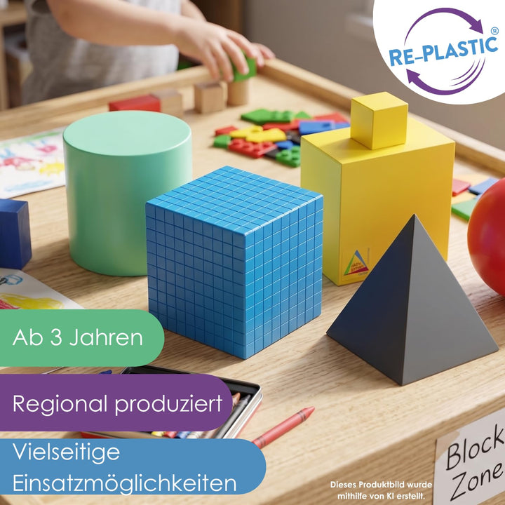 WISSNER® RE-Plastic 6 Geometrie Körper Formen – Mathe
