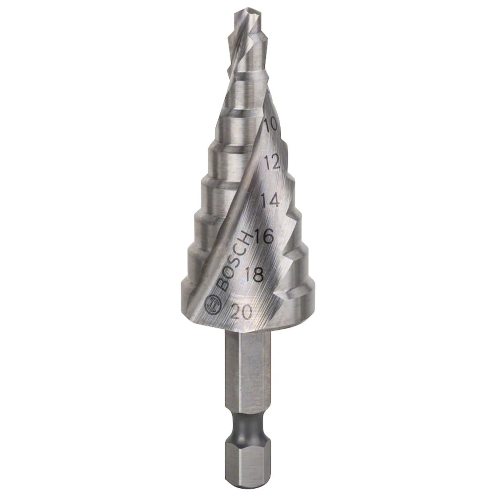 Bosch Professional Stufenbohrer HSS mit 1/4"-Sechskantschaft (Ø 4-20 mm, 9 Stufen, Zubehör für Bohrm