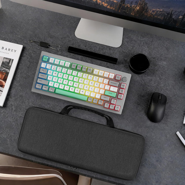 GEEKRIA 75% Tastaturhülle, Hartschalen-Reisetasche für kabellose tragbare Tastatur mit 84 Tasten, ko