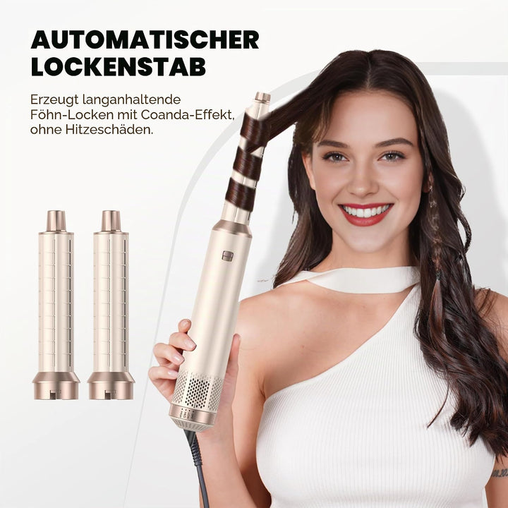 OKWRAP Haarstyler Hair Styler Set Hairstyler 5 in 1 Airstyler Air Curlers Föhn 5 in 1 Mit Rundbürste