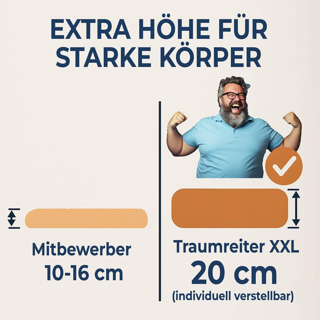 Traumreiter Seitenschläferkissen Visco XXL PRO, ergonomisches Full Body Builder Männer Schlafkissen,