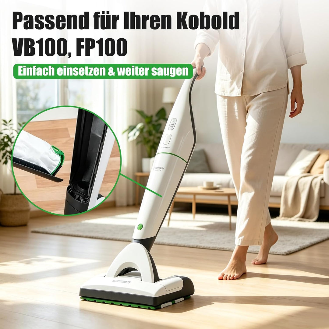 12 Stück Staubsaugerbeutel kompatibel mit Vorwerk Kobold VB100 FP100