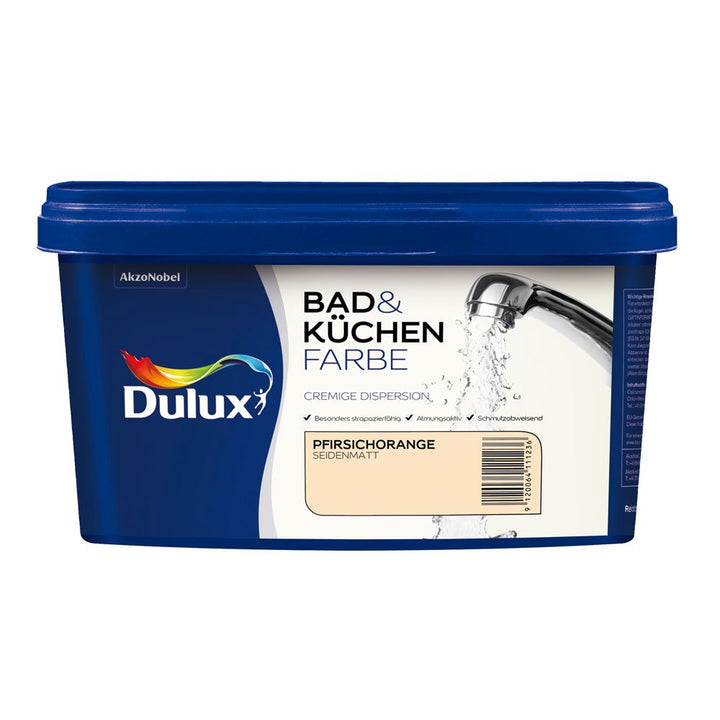 Dulux 5087518 Bad- &amp; Küchenfarbe matt, Pfirsichorange, Pfirsichorange
