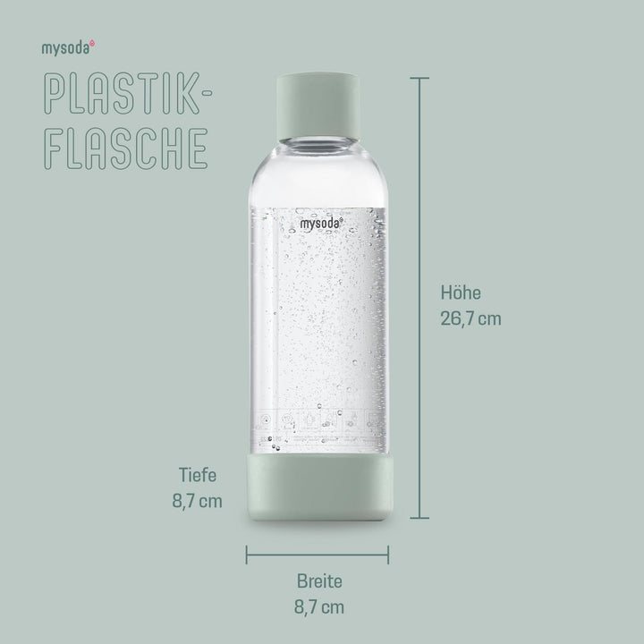 Mysoda: Wasserflasche für Wassersprudler, BPA-freies Plastik, mit Quick-Lock Schnellverschluss, Deta