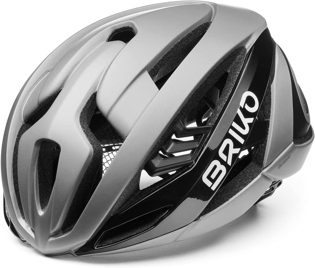 Briko Quasar Fahrradhelm, Silber-Schwarz, M