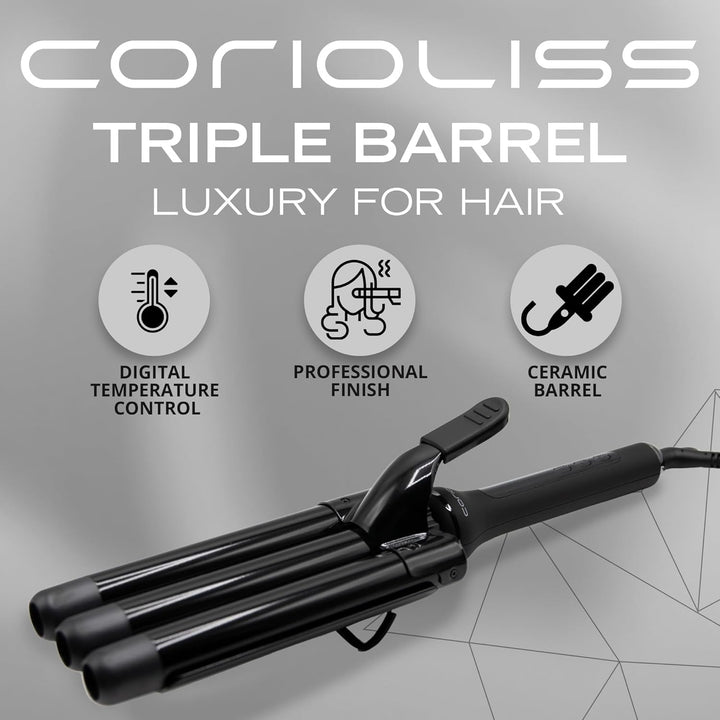 Corioliss 3 Fässer Lockenstab Grosse Welleisen Schnelle Heizung Grosse Welle Wellen Welleneisen mit