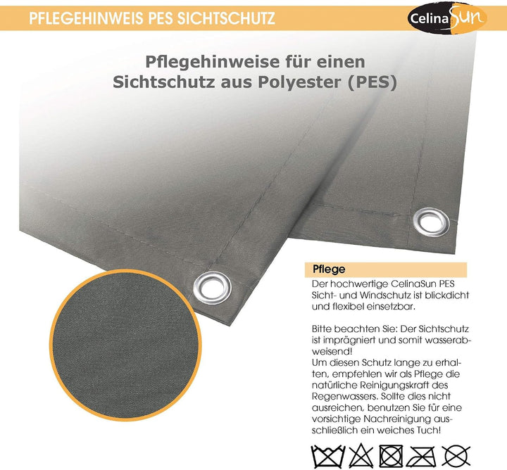 CelinaSun Sichtschutz Balkon 0,75 x 6 m anthrazit PES Balkonbespannung mit Kabelbinder wasserabweise